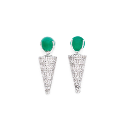 Green Onyx Spike Earring Pair
