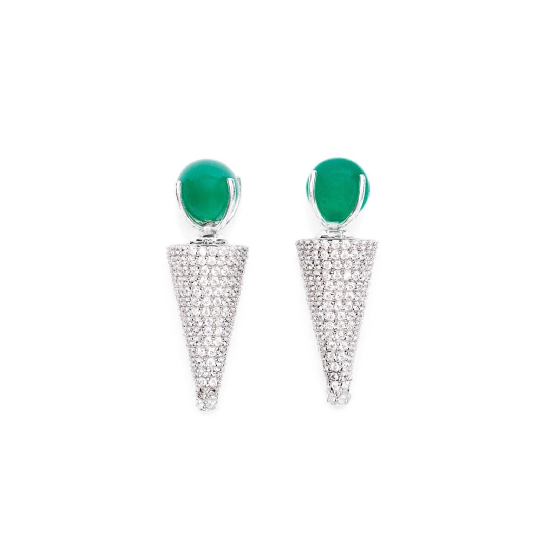 Green Onyx Spike Earring Pair