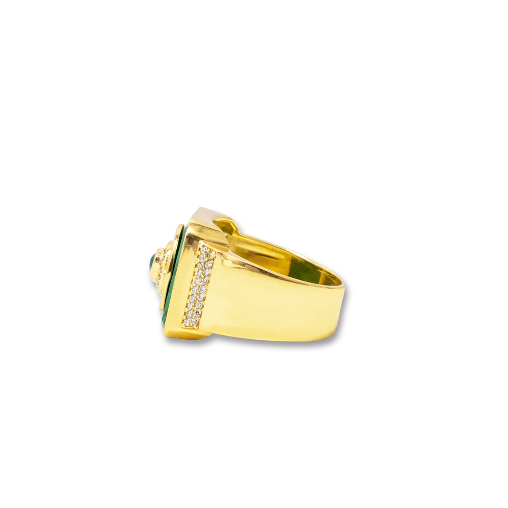 18kt Gold Vermeil Malachite Ring